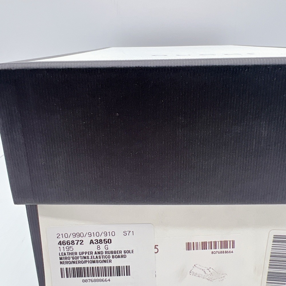 Gucci Signature Web Sneakers Loafers Black Leather Slip On UK 8 US 8.5 - Picture 14 of 14